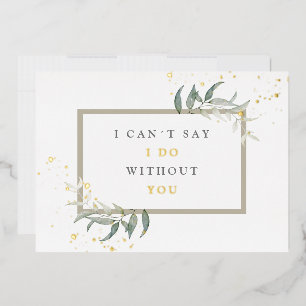 Invitation En Aluminium feuilles aquarelle proposition demoiselle d'honneu