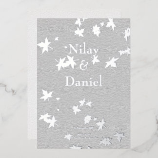 Invitation En Aluminium Feuilles d'argent Formes esthétiques Mariage