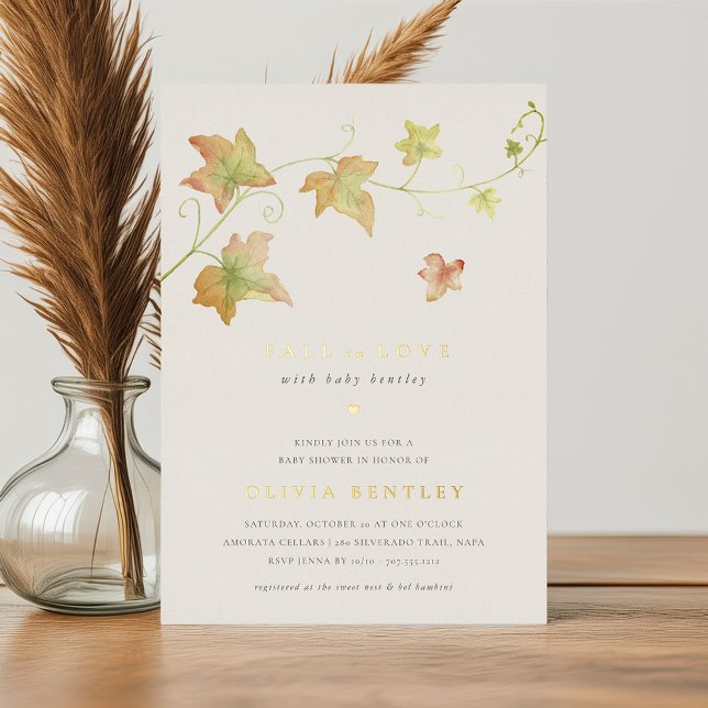Invitation En Aluminium Feuilles d'automne Baby shower d'automne moderne (Créateur téléchargé)