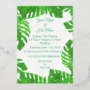 Invitation En Aluminium Feuilles de Monstera Thunder_Cove