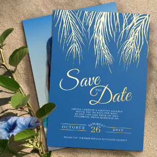 Invitation En Aluminium Feuilles de palmier tropicales sauvent la date ble