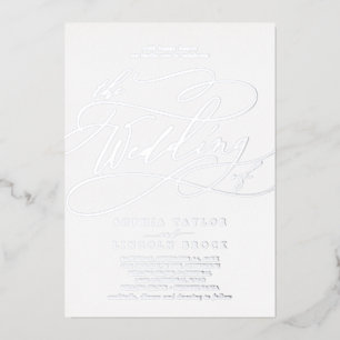 Invitation En Aluminium Finition romantique à feuille d'argent pour le mar