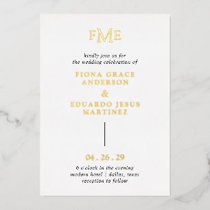 Invitation En Aluminium Fiona Monogramme Gras Mariage Moderne