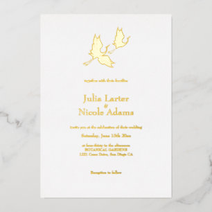 Invitation En Aluminium Flamant rose Flying Birds Mariage minimaliste arti