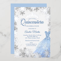 Fléau de neige bleu argenté en hiver Quinceanera