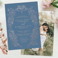 Fleur de lis mariage gris bleu