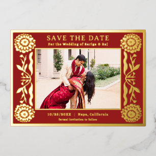 Invitation En Aluminium Fleur de souci en feuille d'or Save The Date indie