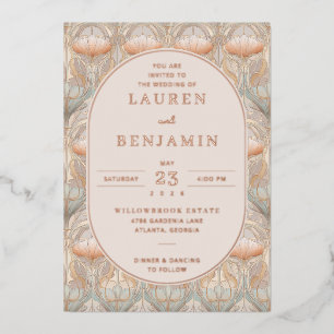 Invitation En Aluminium Fleur pastel élégante