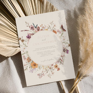 Invitation En Aluminium Fleur sauvage Boho minimaliste Mariage Floral