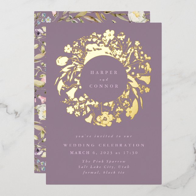 Invitation En Aluminium Fleur sauvage de printemps Boho Pampas Mariage de  (Recto/Verso)