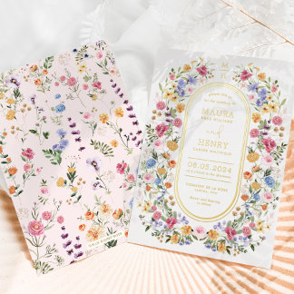 Invitation En Aluminium Fleur sauvage de printemps coloré Meadow Garden Ma