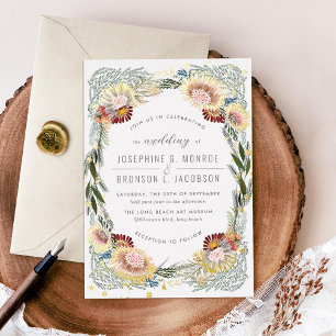 Invitation En Aluminium Fleurs croisées Unique or Mariage