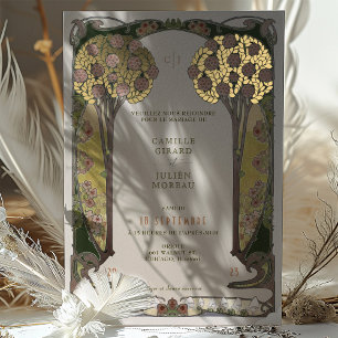 Invitation En Aluminium Fleurs de French Trees of Love Mariage Victorien
