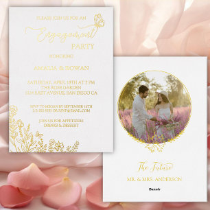 Invitation En Aluminium Fleurs de prairie Partie d'engagement