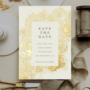 Invitation En Aluminium Fleurs d'Or
