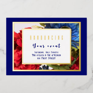 Invitation En Aluminium Fleurs Patriotiques