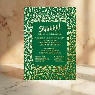 Invitation En Aluminium Floral 40e Photo personnalisée Anniversaire surpre