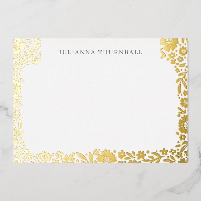 Invitation En Aluminium Floral Chic Frame Luxe Papeterie personnelle (Recto)