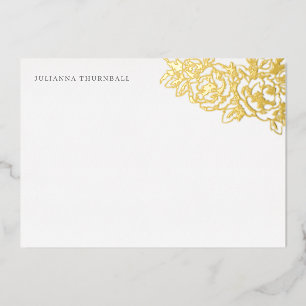 Invitation En Aluminium Floral Chic Peony Luxe Papeterie personnelle