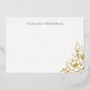 Invitation En Aluminium Floral Chic Peony Luxe Papier à lettres personnel 