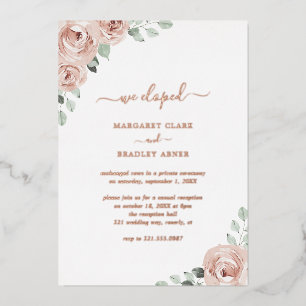Invitation En Aluminium Floral Dusty Rose Gold Elegant Mariage Réception