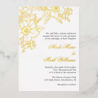 Floral Letterpress Style Mariage