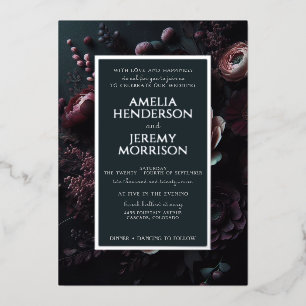 Invitation En Aluminium Floral Moody foncé