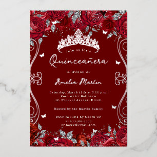 Invitation En Aluminium Flore de la Quinceanera