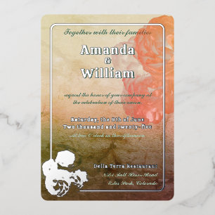 Invitation En Aluminium Flourdissant intemporel romantique exquis mariage