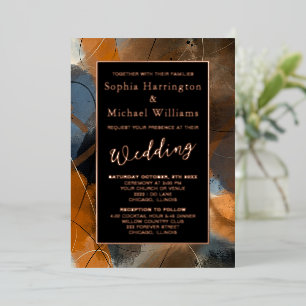 Invitation En Aluminium Foil Abstrait modifiable Modèle Earthy Boho