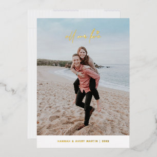 Invitation En Aluminium Foil All Our Love Valentine's Day Card - Blanc