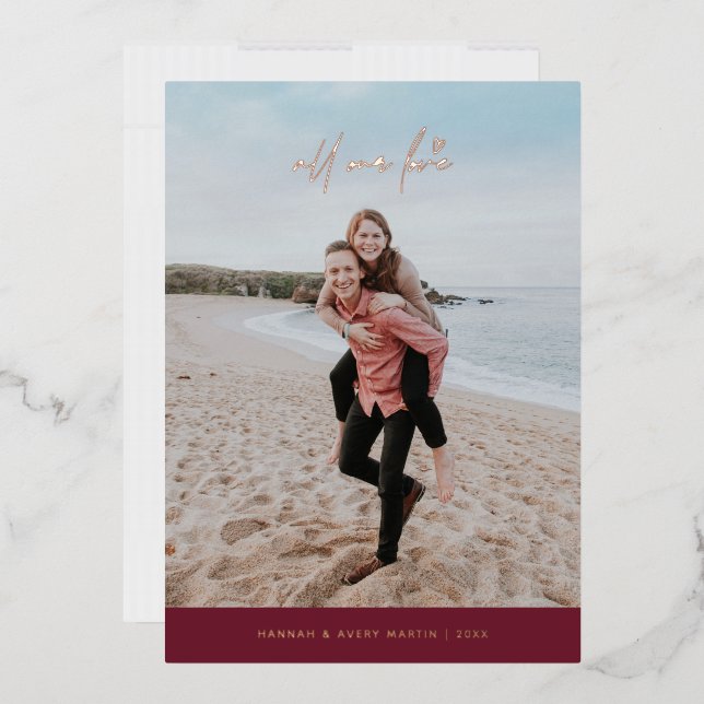 Invitation En Aluminium Foil All Our Love Valentine's Day Card - Plum (Enveloppe)