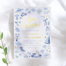 Foil Ciao Bambino Italien Garçon Bleu Baby Shower