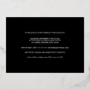 Invitation En Aluminium Foil Confetti, Rose moderne, fête d'obtention d'un