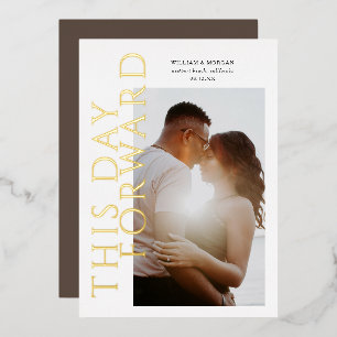 Invitation En Aluminium Foil Doré « This Day Forward » Mariage Enregistrer