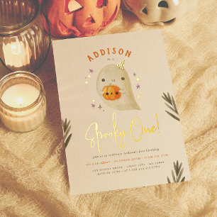 Invitation En Aluminium Foil Éffrayant Un Halloween Genre Neutre Anniversa