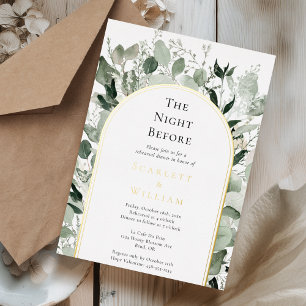 Invitation En Aluminium FOIL Eucalyptus Gold Arch Mariage la nuit avant