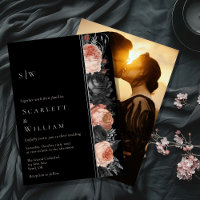 FOIL Gothique Vintage noir Monogramme Mariage phot