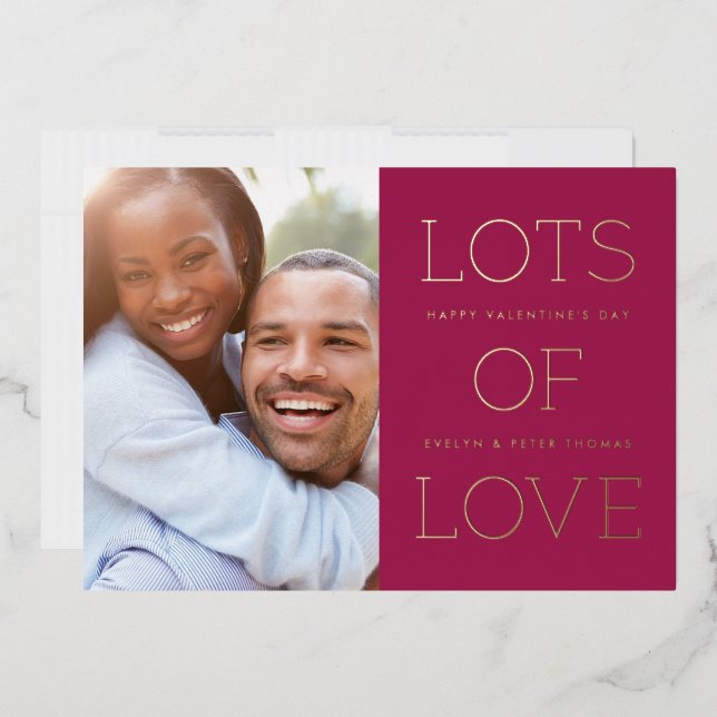 Invitation En Aluminium Foil Lots of Love Valentine's Day Card - Mulberry (Enveloppe)