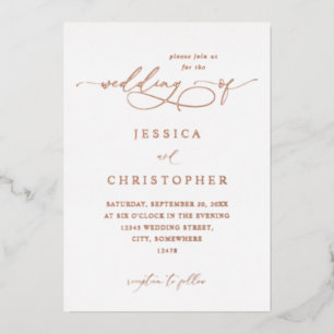 Invitation En Aluminium Foil Moderne Calligraphie 3 Mariage