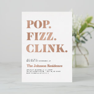 Invitation En Aluminium Foil Pop Fizz Clink Nouvel An