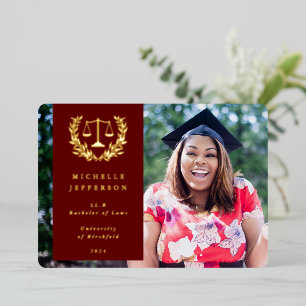 Invitation En Aluminium Foil+Red Law School Graduation