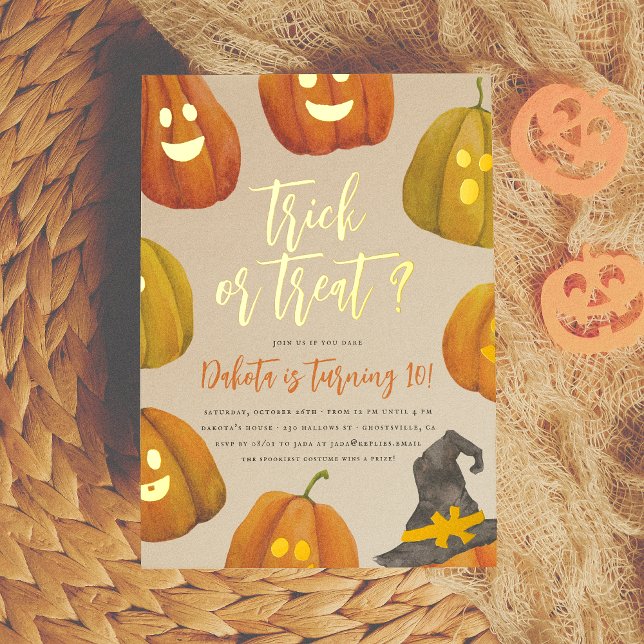 Invitation En Aluminium Foil Trick ou Treat Halloween fête d'anniversaire (Créateur téléchargé)