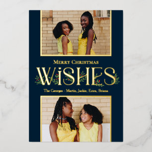 Invitation En Aluminium Foil Wives Foil Holiday Card Couleur modifiable