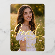 Foiled Graduation Announcement with 5 Photos