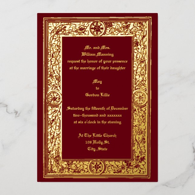 Invitation En Aluminium Folithe et baies de l'époque victorienne par Anton (Recto)