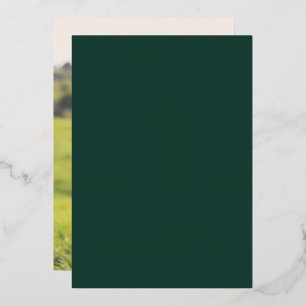 Invitation En Aluminium Fond d'or minimaliste   Emerald Photo Back Mariage