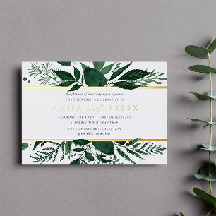 Invitation En Aluminium Forêt sauvage Mariage botanique vert