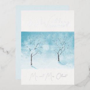 Invitation En Aluminium Fraîcheur d'hiver Anniversaire Mariage 50 ans