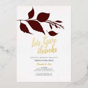 Invitation En Aluminium Friendsgiving Fall Burgundy and White